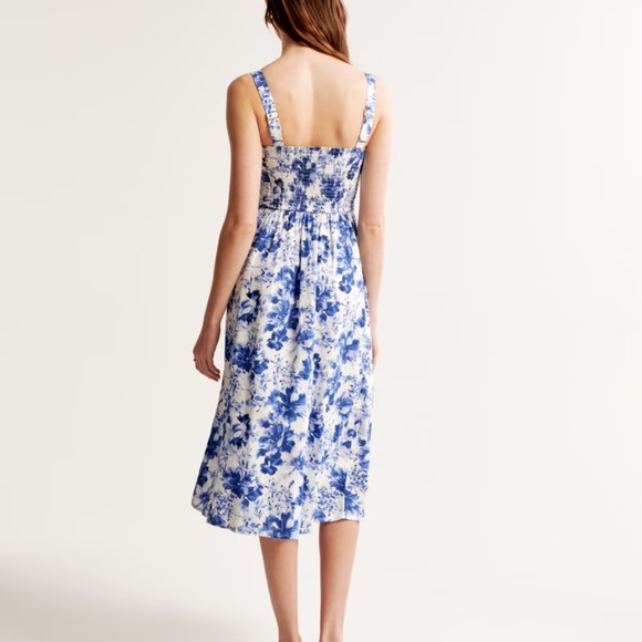 Linen-Blend Wide Strap Midi Dress - Picture 3 of 4